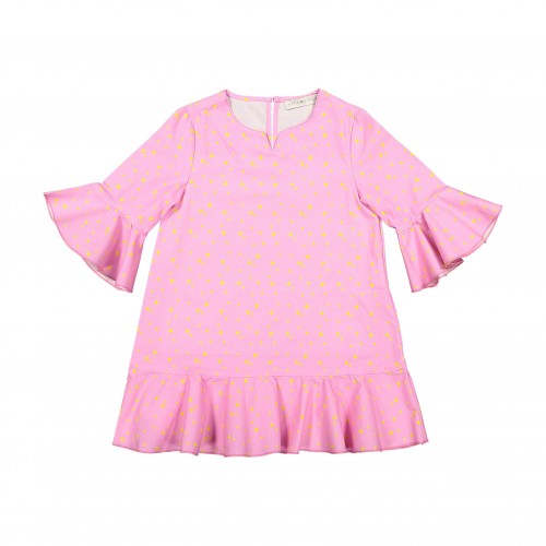 Vestido cor-de-rosa com estrelas 