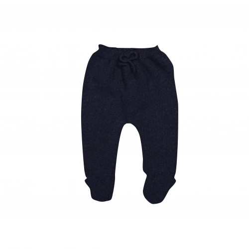 Blue knitted pants with feet